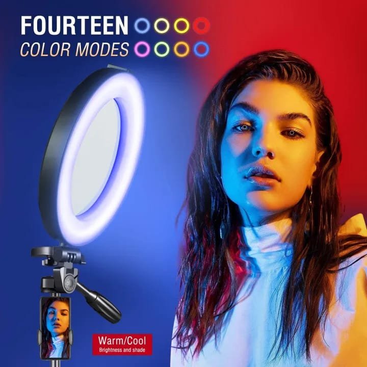 RGB LED Soft Ring Light MJ36 | 36 Inch Pro Ring Light with Tripod + Phone Holder | 16 RGB Modes | For TikTok, YouTube, Makeup, Live Stream
